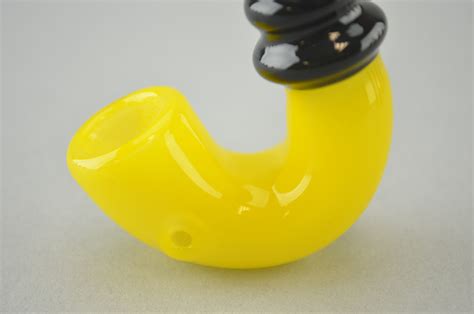 Afm Classic Glass Sherlock Pipe Yellow The Dab Lab