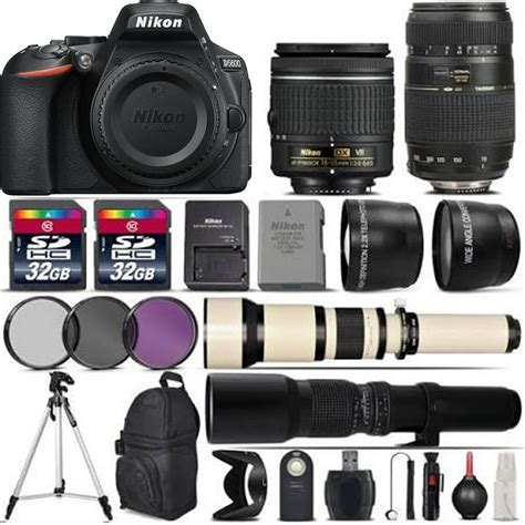 Nikon D5600 Dslr Camera 18 55mm Af P Lens 70 300mm 650 1300mm