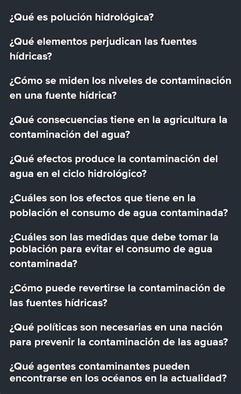 10 preguntas acerca de la contaminación del agua Brainly lat