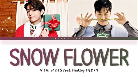 BTS V Snow Flower Feat Peakboy Lyrics Color Coded Han Rom Eng