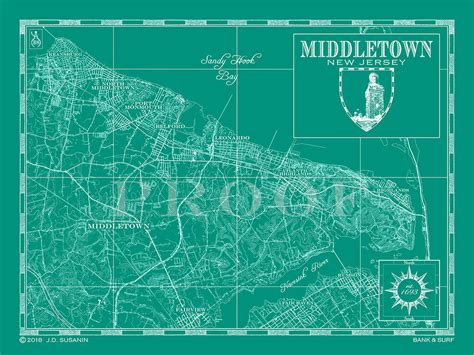 Map of Middletown, NJ | Custom maps | Bank and Surf