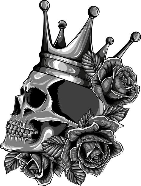 Premium Photo Illustration Of Skulls Crown And Red Roses