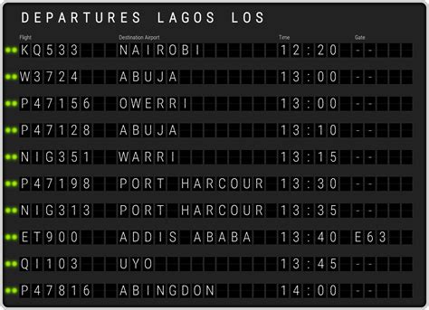 Lagos Murtala Muhammed Airport Departures & [LOS] Flight Schedules