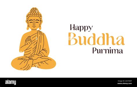 Happy Vesak Day Buddha Purnima Wishes Greetings Vector Illustration