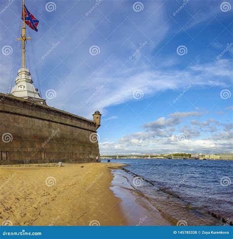 Peter and Paul Fortress on Hare Island in St. Petersburg Stock Photo