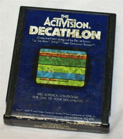 Decathlon By Activision For Atari Video Game Cartridge