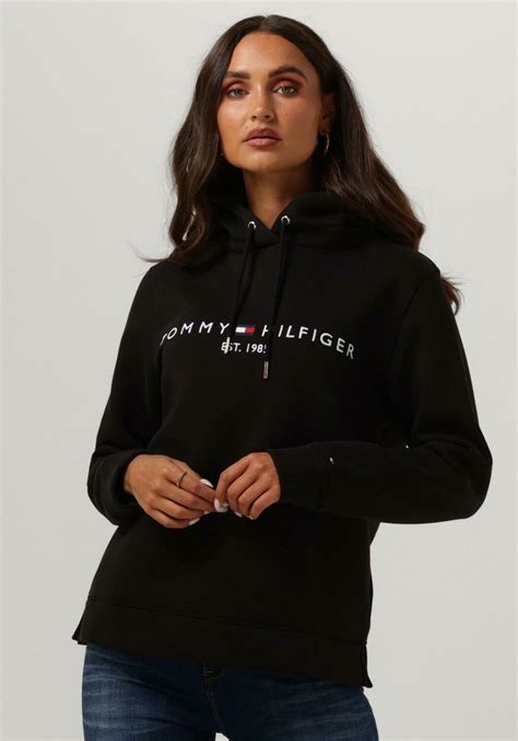 Zwarte Tommy Hilfiger Sweater Heritage Hilfiger Hoodie Ls Omoda