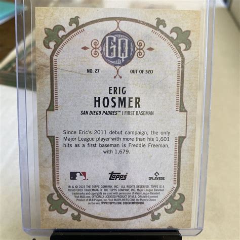 Eric Hosmer Topps Gypsy Queen Missing Nameplate Sp Parallel