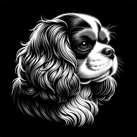 Cavalier King Charles Spaniel Slate Engraving Design Laser File