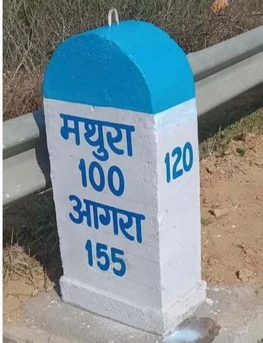 Solid White And Blue Outdoor Kilometer Stone For Highway Kg At Rs