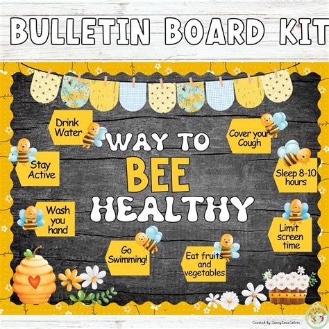 Bee Theme Healthy Bulletin Board Ways To Be Healthy For School Nurses