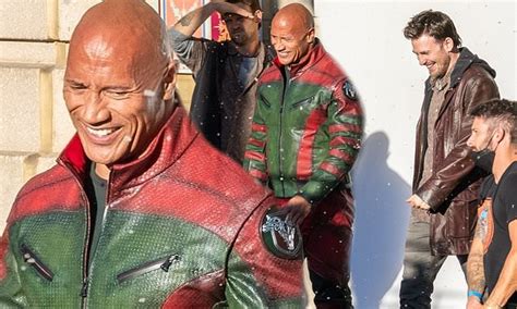 Dwayne Johnson And Chris Evans Share Laughs Between Takes On The Set Of