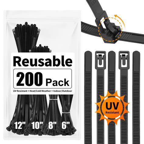 Mua Soooec 200 Pack Reusable Zip Ties Assorted Sizes 681012 Inch Uv