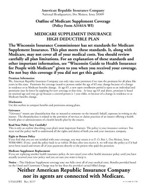 Fillable Online High Deductible Plan Outline Of Coverage American