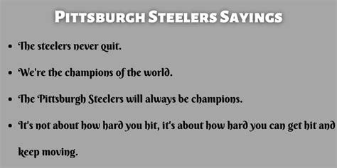 400+ Best Pittsburgh Steelers Sayings That You Will Like