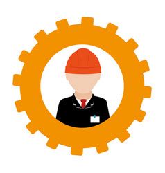 Silhouette Woman Engineer With Helmet Royalty Free Vector