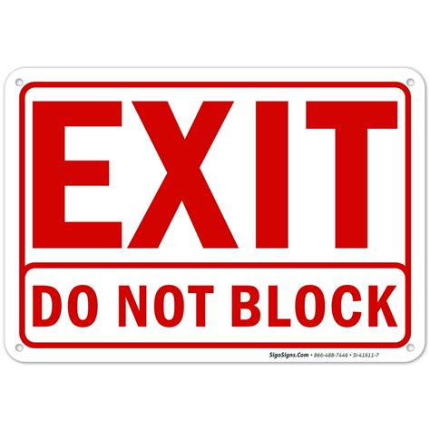 Exit Do Not Block Sign