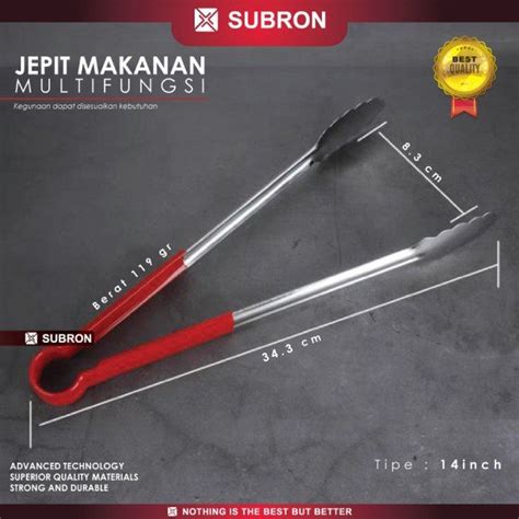 Jual Subron Jepitan Kue Penjepit Makanan Warna 14 Inch Food Tongs Capit