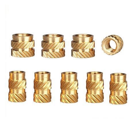 RJX Pcs M Brass Insert Nuts Hot Melt Molding Copper Heat Inserting Thread Embedded Knurled