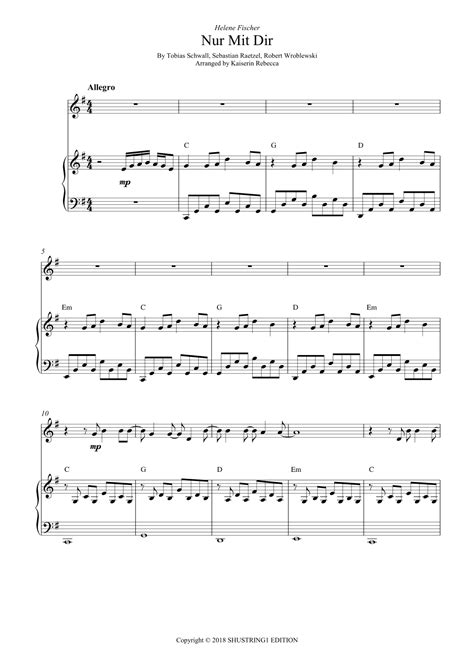 Nur Mit Dir Sheet Music Helene Fischer Oboe And Piano