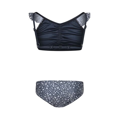 Koko Noko Girls Bikini Dark Blue Floral Ruffles Koko Noko