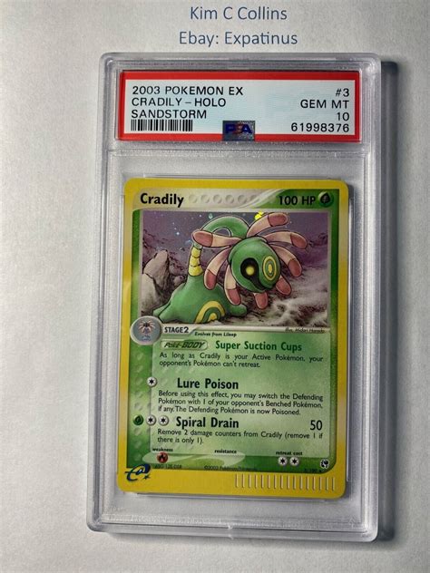 Pokemon Ex Sandstorm Cradily Holo Psa Gem Mint Ebay