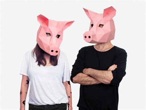 Pig Mask Pig Paper Craft Template DIY Printable Animal Mask - Etsy