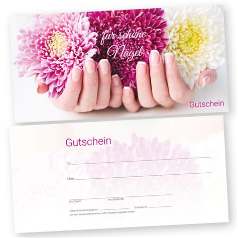 Maniküre Gutscheinkarte FLOWER NAILS Gutscheinkarte