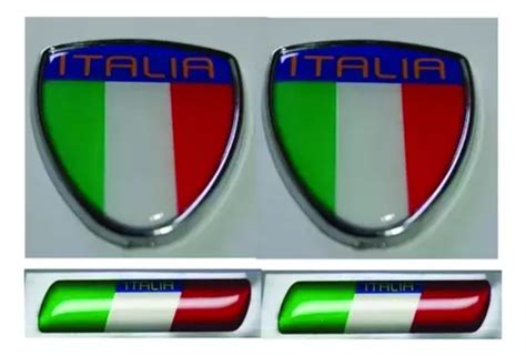 Emblema Escudo Italia C Moldura Par Coluna Alto Relevo Fiat