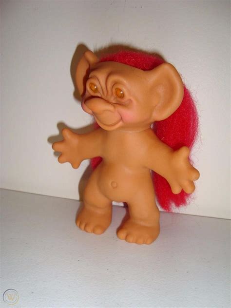 Rare Vintage 1966 Euro Uneeda Wishnik 5 12 Troll Doll W Bright Red