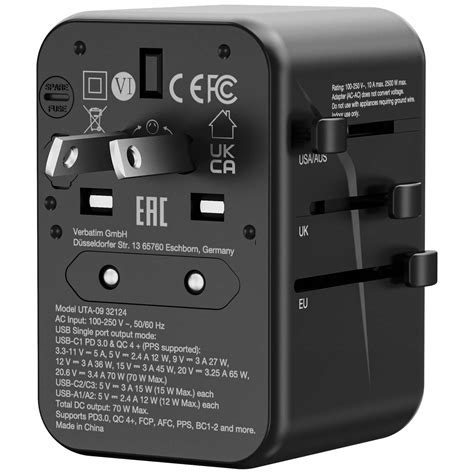 GaN III 5 Port 70W Universal Travel Adapter (UTA-09) - Verbatim Singapore