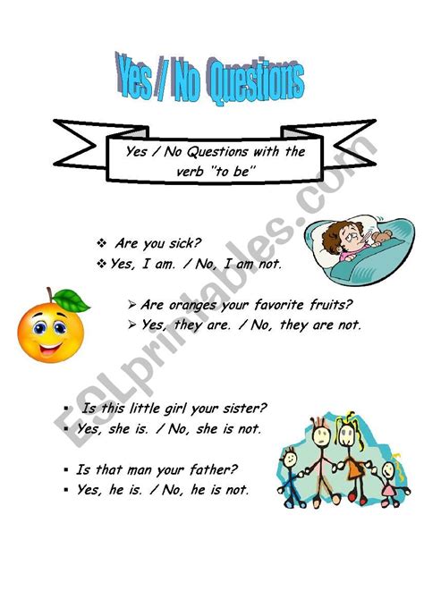 Yes No Questions With The Verb To Be Esl Worksheet By Sassi