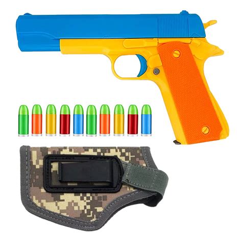 Buy Realistic Colt 1911 Toy With 10 Colorful Soft Bullets Ejecting Magazine Slide Action For