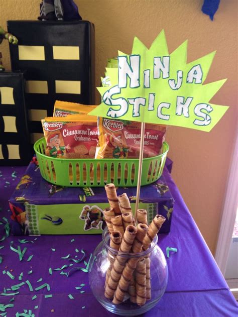 My Sons Ninja Turtle Birthday Party Treat Ninja Sticks Ninja Turtles