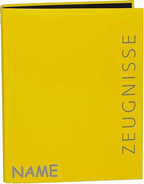 Ringbuch Sammelordner Gelb Zeugnisse Incl Name A F R