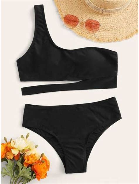 Buy Shein Cut Out One Shoulder Bikini Set Online Topofstyle