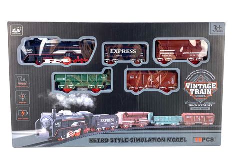 Игрушечная железная дорога 3+ "Vintage Train", со светом, 19 деталей ...