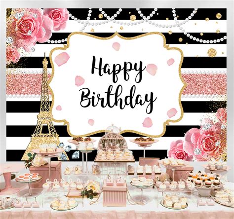 Buy Sensfun Paris Birthday Backdrop Eiffel Tower French Theme Birthday