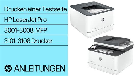 Testseite Drucken HP LaserJet Pro 3001 E3008 E Und MFP 3101 E3108 E