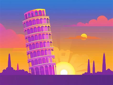 premium vector leaningtowerofpisa
