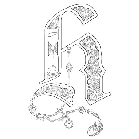 Illuminated Alphabet Coloring Pages At Getdrawings Free Download