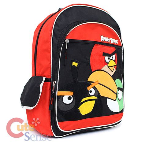 Angry Birds Large 16 School Backpack 3 Birds With Toucan Green Bird