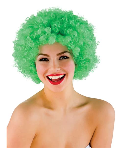 Funky Green Afro Wig Mens Ladies Clowns Fancy Dress Accessory Ebay