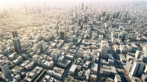 Fundo Da Paisagem Urbana Em 3d Render Vista Aérea Ilustração De