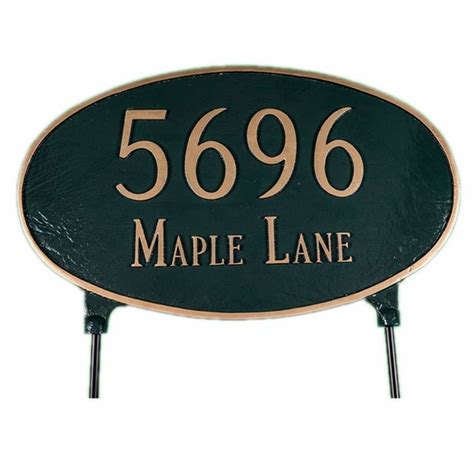 Large Oval 2 Sided Lawn Address Sign