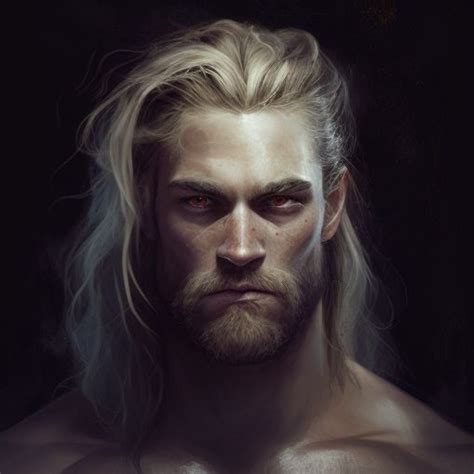 A Man With Long Blonde Hair And Blue Eyes