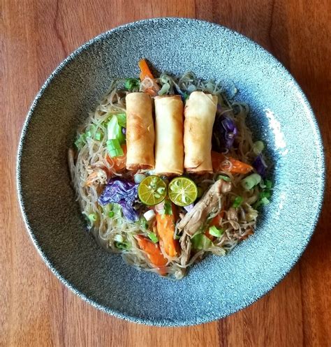 New Pansit Guisadobihon With Spring Rolls 3