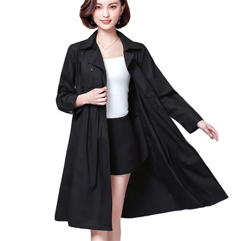 Women Trench Coat For Office Lady New Fashion Loose Double Breasted Spring Autumn Thin Coats