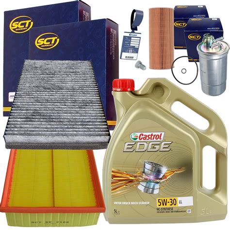 FILTER SET INSPEKTIONS PAKET CASTROL 5W30 1 9 2 0 TDI AUDI A4 8E B6 8H B7