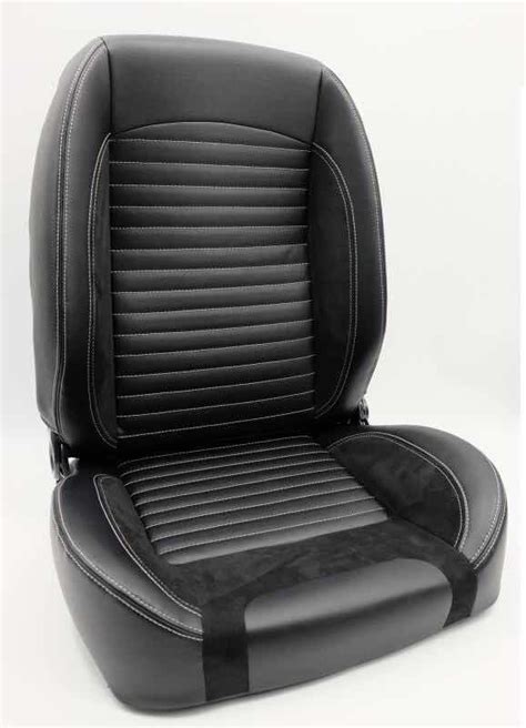 Autotecnica 65ssxx Classic Retro Front Bucket Seats Pair Black Leather